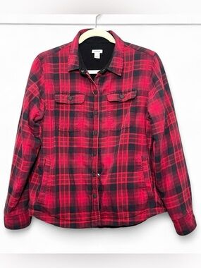 LL Bean Fleece Lined Flannel Plaid Lumberjack Jacket Small Cabincore Heritage